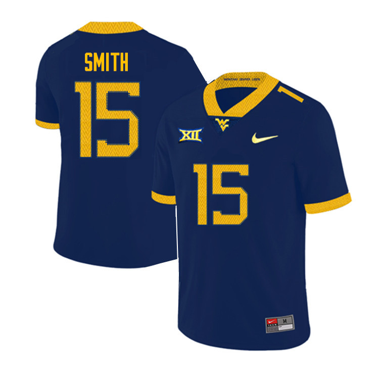 NCAA Men's Reese Smith West Virginia Mountaineers Navy #15 Nike Stitched Football College Authentic Jersey SY23Y41EE